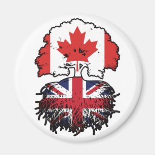 British Canadian Canada Tree Roots Flag Magnet