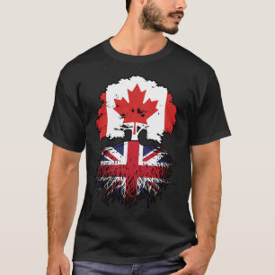 British Canadian Canada Tree Roots Flag T-Shirt