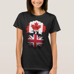 British Canadian Canada Tree Roots Flag T-Shirt