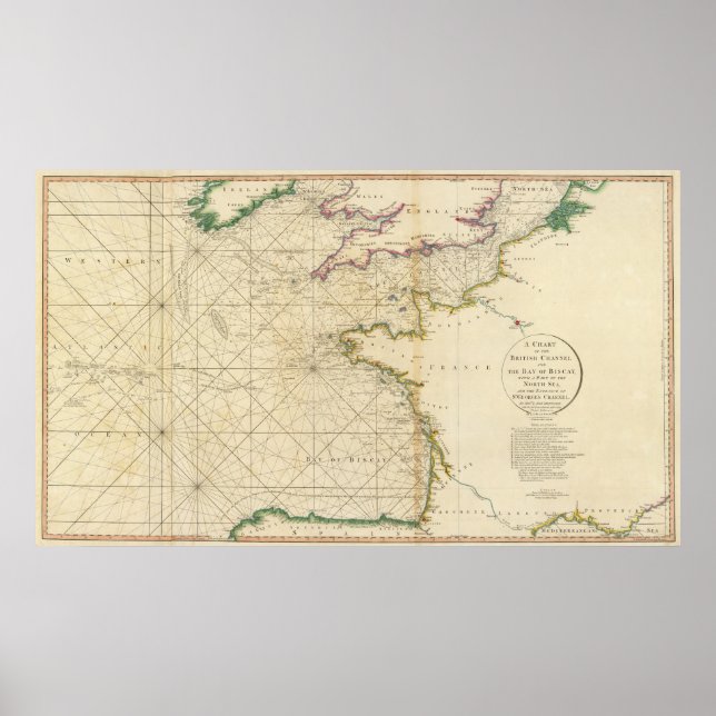 British Channel, Bay of Biscay Poster (Vorne)