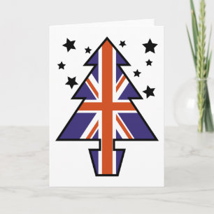 British Christmas Tree Feiertagskarte
