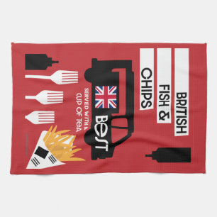 British Classic Fish and Chips Geschirrtuch