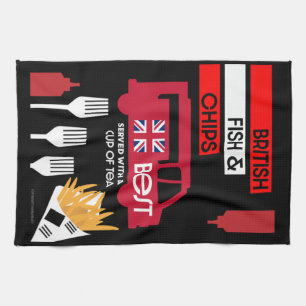 British Classic Fish and Chips Geschirrtuch