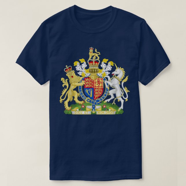 British Coat of Arms Heraldic Royal Souvenir für T-Shirt (Design vorne)