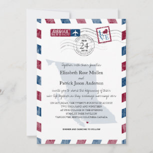 British Columbia Airmail Hochzeitseinladung Einladung