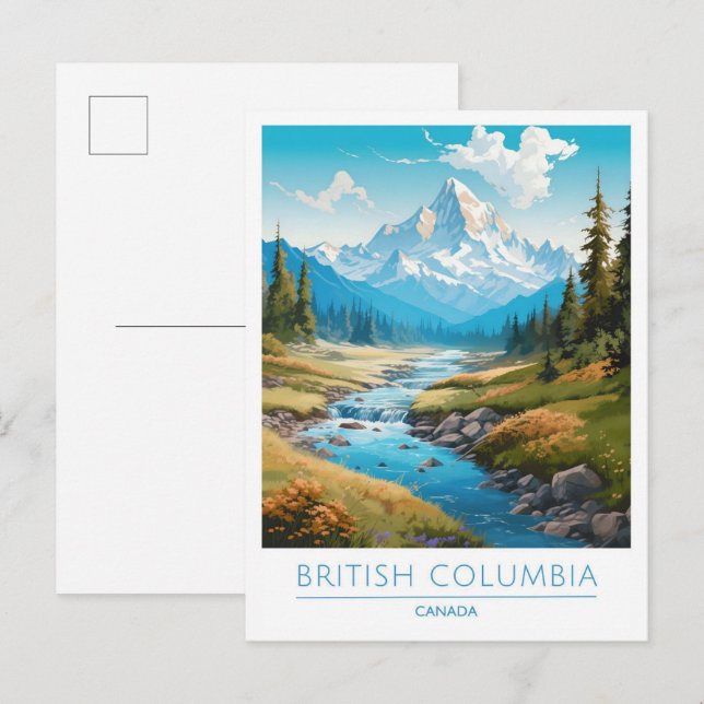 British Columbia Canada Vintage Travel Postkarte (Vorne/Hinten)