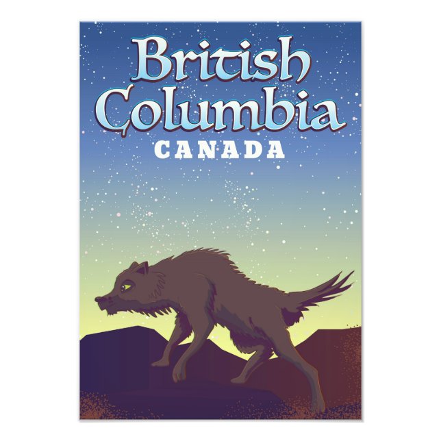 British Columbia Canada Wild Wolf Poster (Vorne)