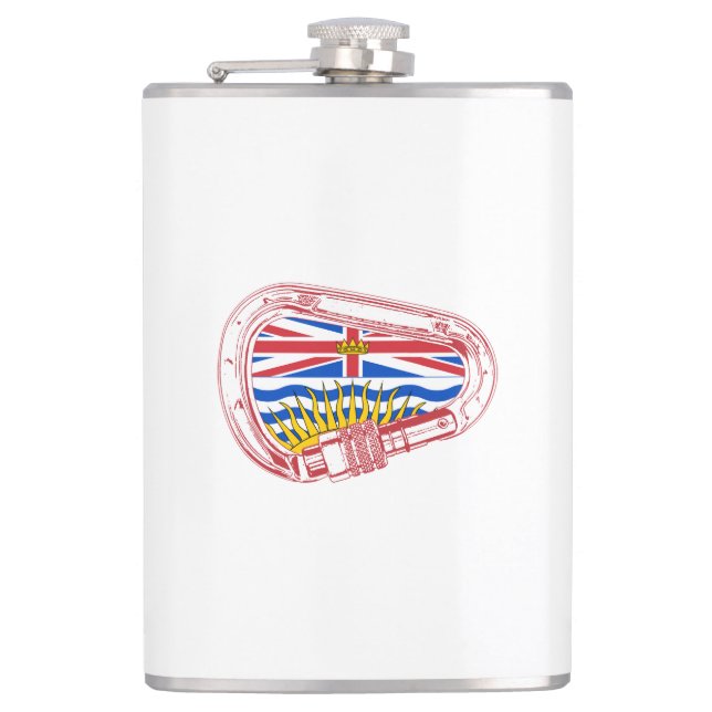 British Columbia Flag Klettern Carabiner Flachmann (Vorderseite)