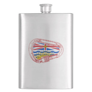 British Columbia Flag Klettern Carabiner Flachmann