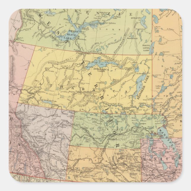 British Columbia, North West Territory Quadratischer Aufkleber (Vorderseite)