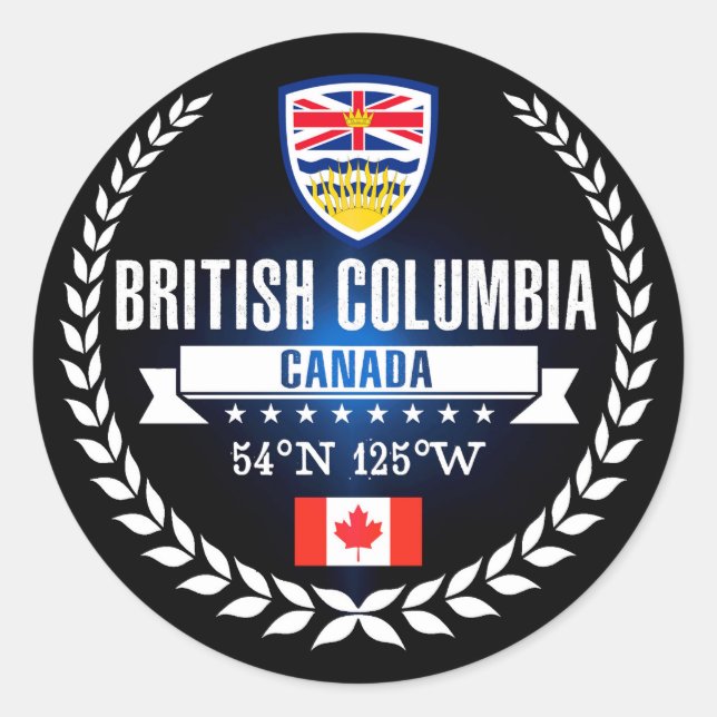 British Columbia Runder Aufkleber (Vorderseite)