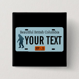 British Columbia Sasquatch License Plate Button