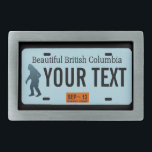 British Columbia Sasquatch License Plate Rechteckige Gürtelschnalle<br><div class="desc">Die dunkle Silhouette von Sasquatch (Bigfoot) auf einem leeren Britischen Columbia-Nummernschild. Fügen Sie Ihren eigenen Text hinzu. Kontaktieren Sie mich für spezielle Anfragen. Teller für weitere Staaten und andere Einrichtungen (kanadische Provinzen, ausländische Länder) auf Anfrage. Wenn Sie in ländlichen Gebieten des Pazifik-Nordwestens leben oder reisen, können Sie vielleicht auf eine...</div>