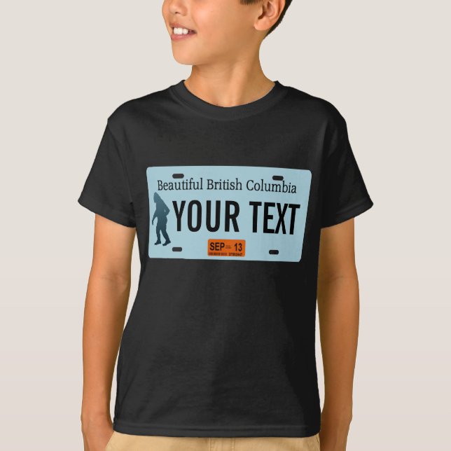 British Columbia Sasquatch License Plate T-Shirt (Vorderseite)