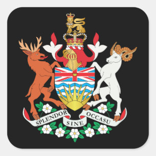 British Columbia Wappen Quadratischer Aufkleber