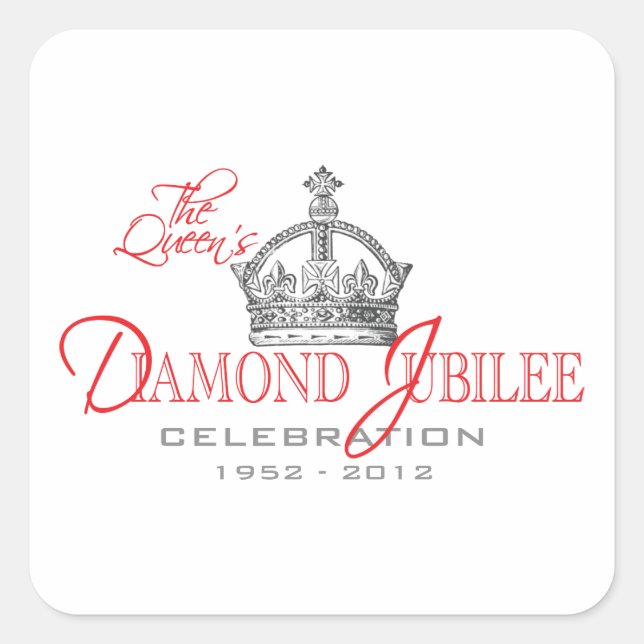 British Diamond Jubilee - Royal Souvenir Quadratischer Aufkleber (Vorderseite)