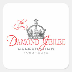 British Diamond Jubilee - Royal Souvenir Quadratischer Aufkleber