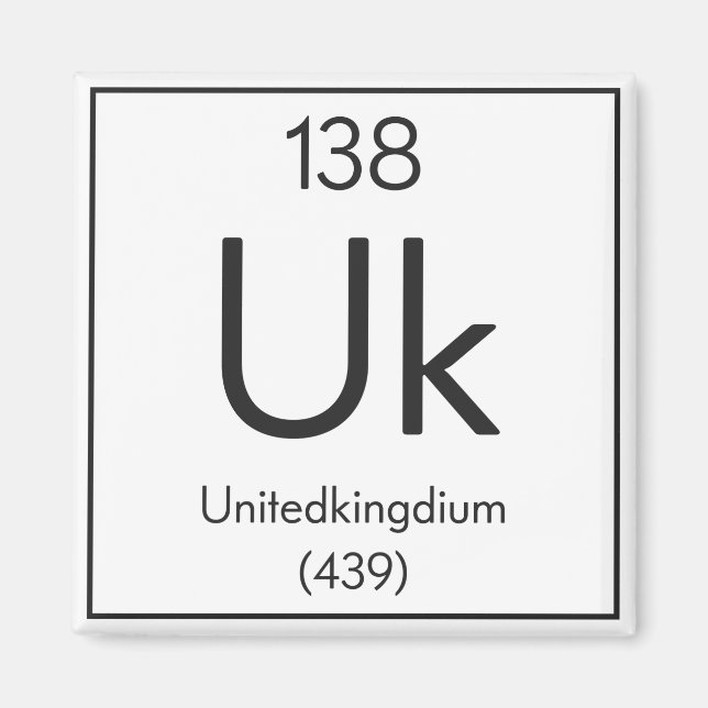 British Element "Unitedkingdium" Funny Chemistry Magnet (Vorne)