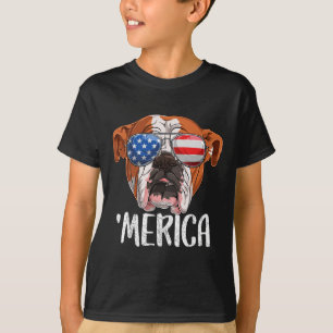 British English Bulldog Dog 4. Juli American F T-Shirt