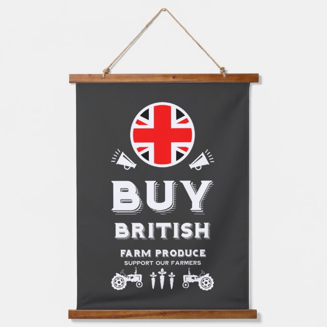 British Farming Support Wandteppich Mit Holzrahmen (Vorderseite)