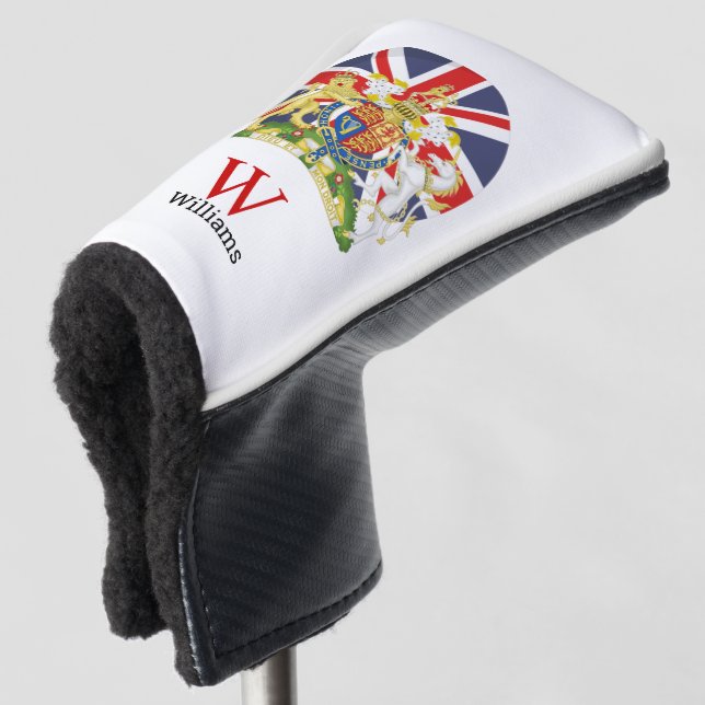 BRITISH Flag and Wappen Golf Head Cover Golf Headcover (3/4 Vorderseite)