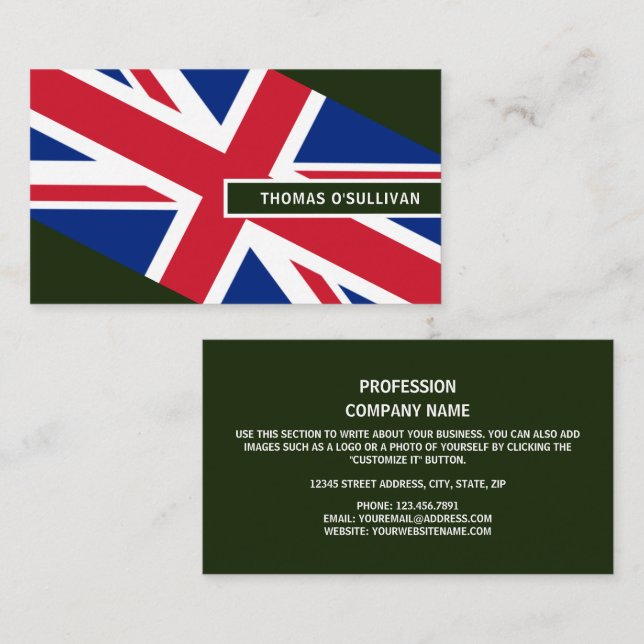 British Flag Design, Flag Nordirland Visitenkarte (Vorne/Hinten)
