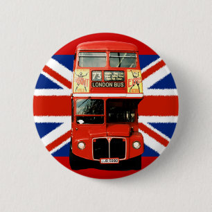 British Flag und London Bus Button