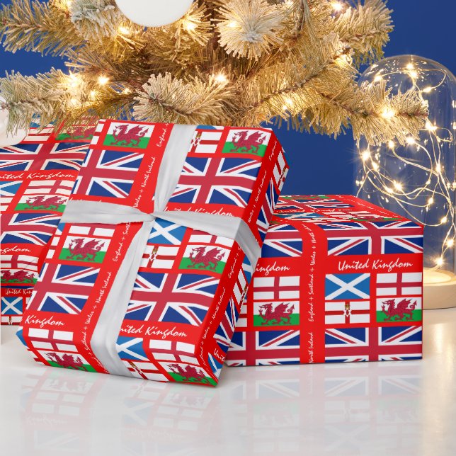 British Flag, Union Jack & United/sports  Geschenkpapier (Feiertage)