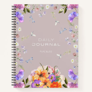 British Garden Serenity Pink Gray Journal Notizbuch