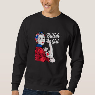 British Girl Great Britain Flag Culture Heritage R Sweatshirt