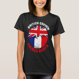British Grown French Roots Vintag Flags for Men W T-Shirt