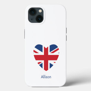 British Heart - Union Jack Flag - Personalisiert iPhone Hülle