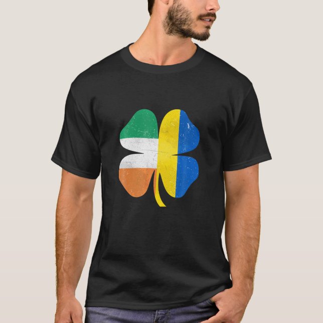 British Irish Kleeblatt Ukraine Irland St. Patrick T-Shirt (Vorderseite)