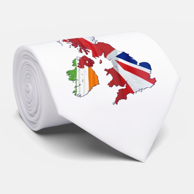 BRITISH ISLES MAP UND FLACHEN KRAWATTE (Gerollt)