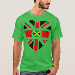 British Jamaican Multinational Patriot Flag Herz T-Shirt