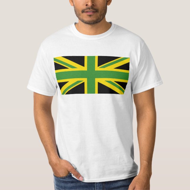 British - Jamaikanische Union Jack Flag  T-Shirt (Vorderseite)