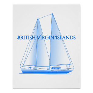 British Jungfrau Islands Coastal Nautical Sailing  Poster