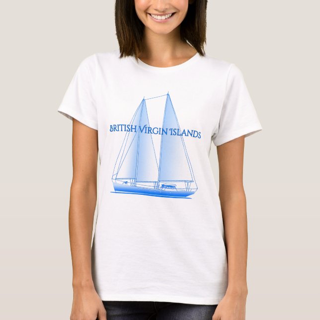 British Jungfrau Islands Coastal Nautical Sailing  T-Shirt (Vorderseite)