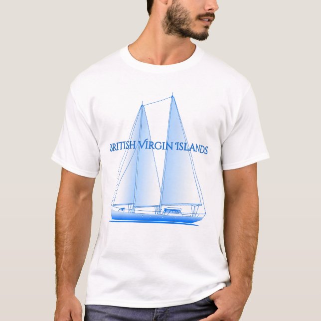British Jungfrau Islands Coastal Nautical Sailing  T-Shirt (Vorderseite)