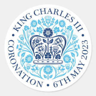 British King III Charles Memorabilia Coronation Runder Aufkleber