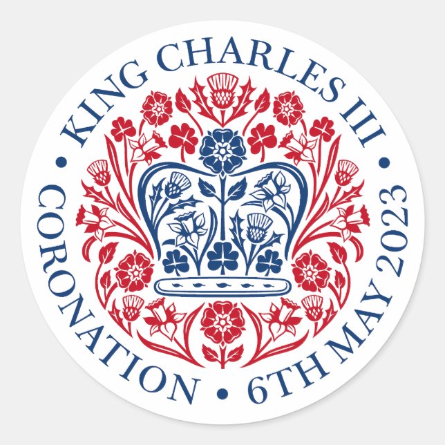 British King III Charles Memorabilia Kings Runder Aufkleber (Vorderseite)