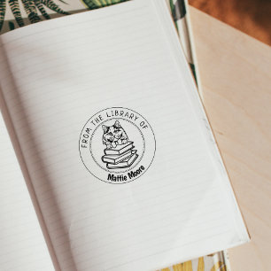 British Long Hair Cat, Buch aus der Bibliothek von Gummistempel