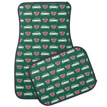 British Mini Cooper Hearts - Green Car Matts