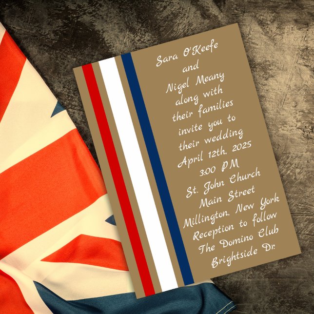British Mod Red White Blue Wedding Einladung (Von Creator hochgeladen)