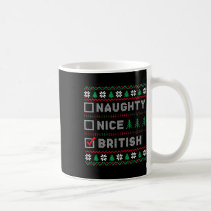 British Naughty Nice List Santas List Funny Christ Kaffeetasse