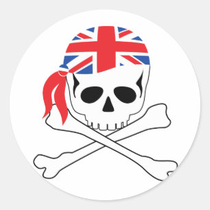 British Pirate Runder Aufkleber