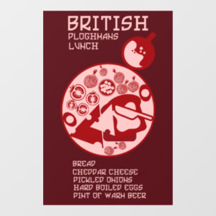 British Plowman Mittagessen Fensteraufkleber