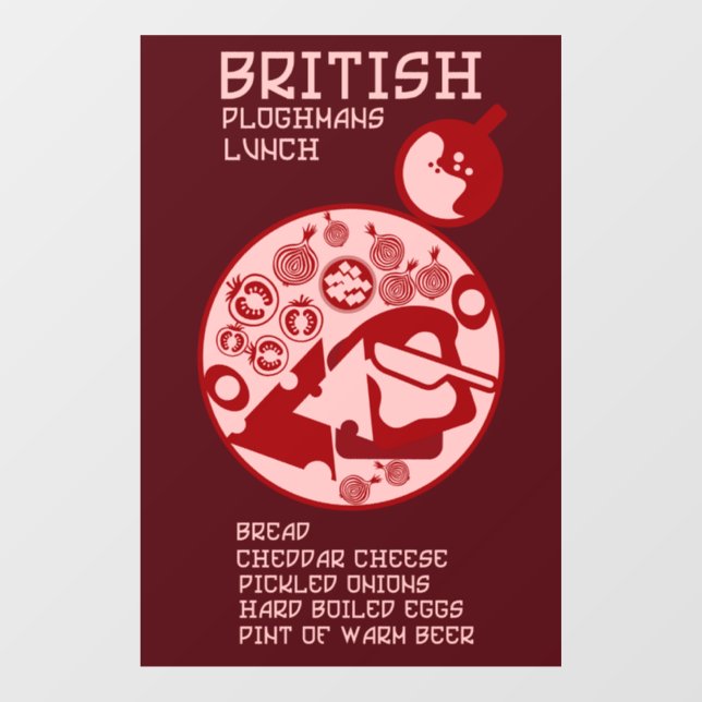 British Plowman Mittagessen Fensteraufkleber (Blatt)