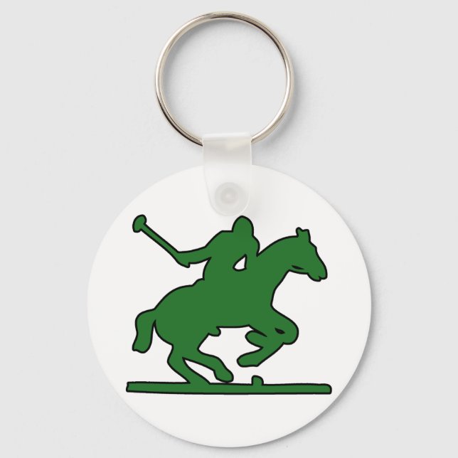 British Polo Sport Horse Player Silhouette Ponies Schlüsselanhänger (Vorderseite)