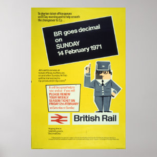 British Rail geht dezimal Poster